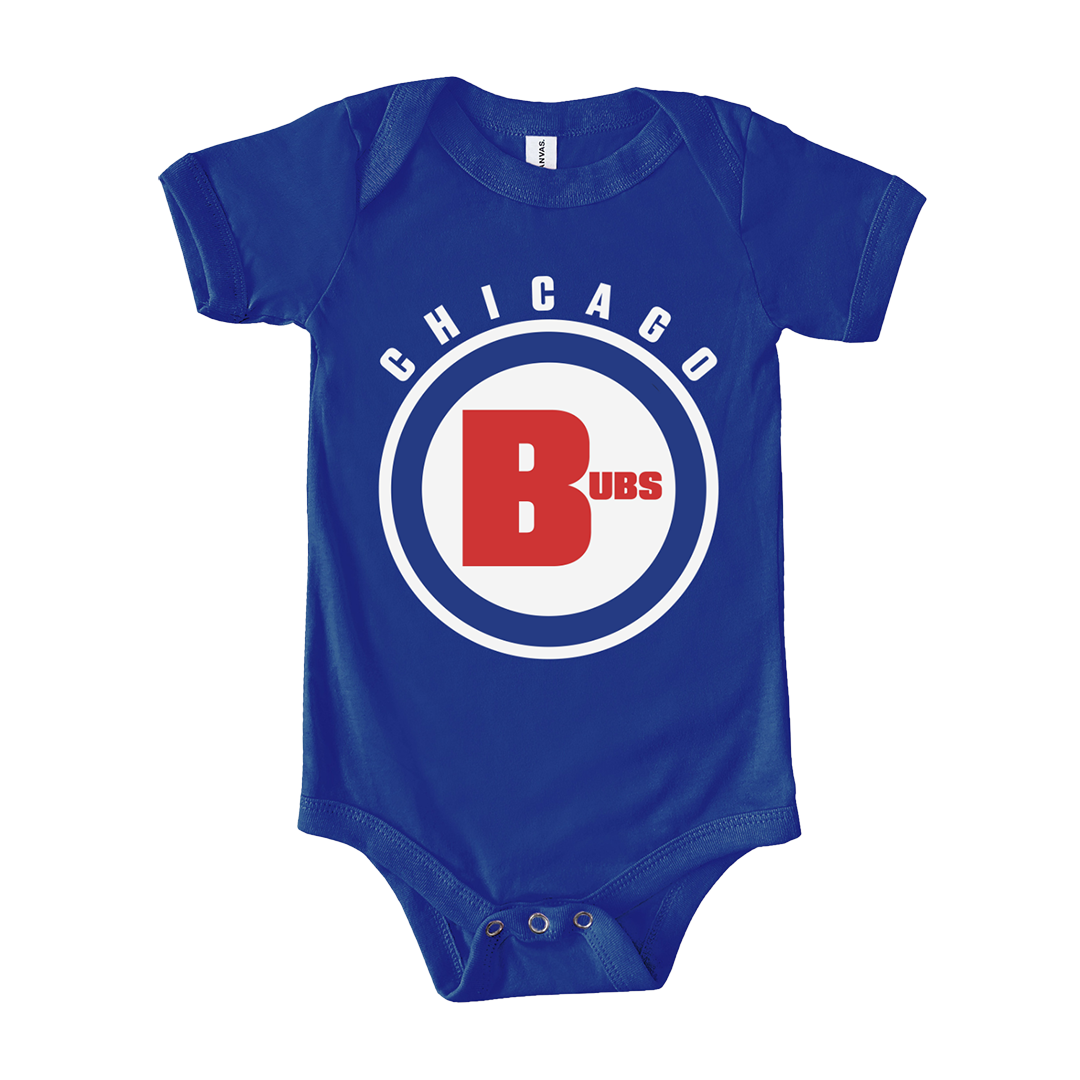 blue chicago cubs infant onesie for bubba