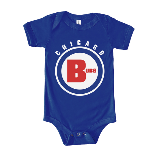 blue chicago cubs infant onesie for bubba