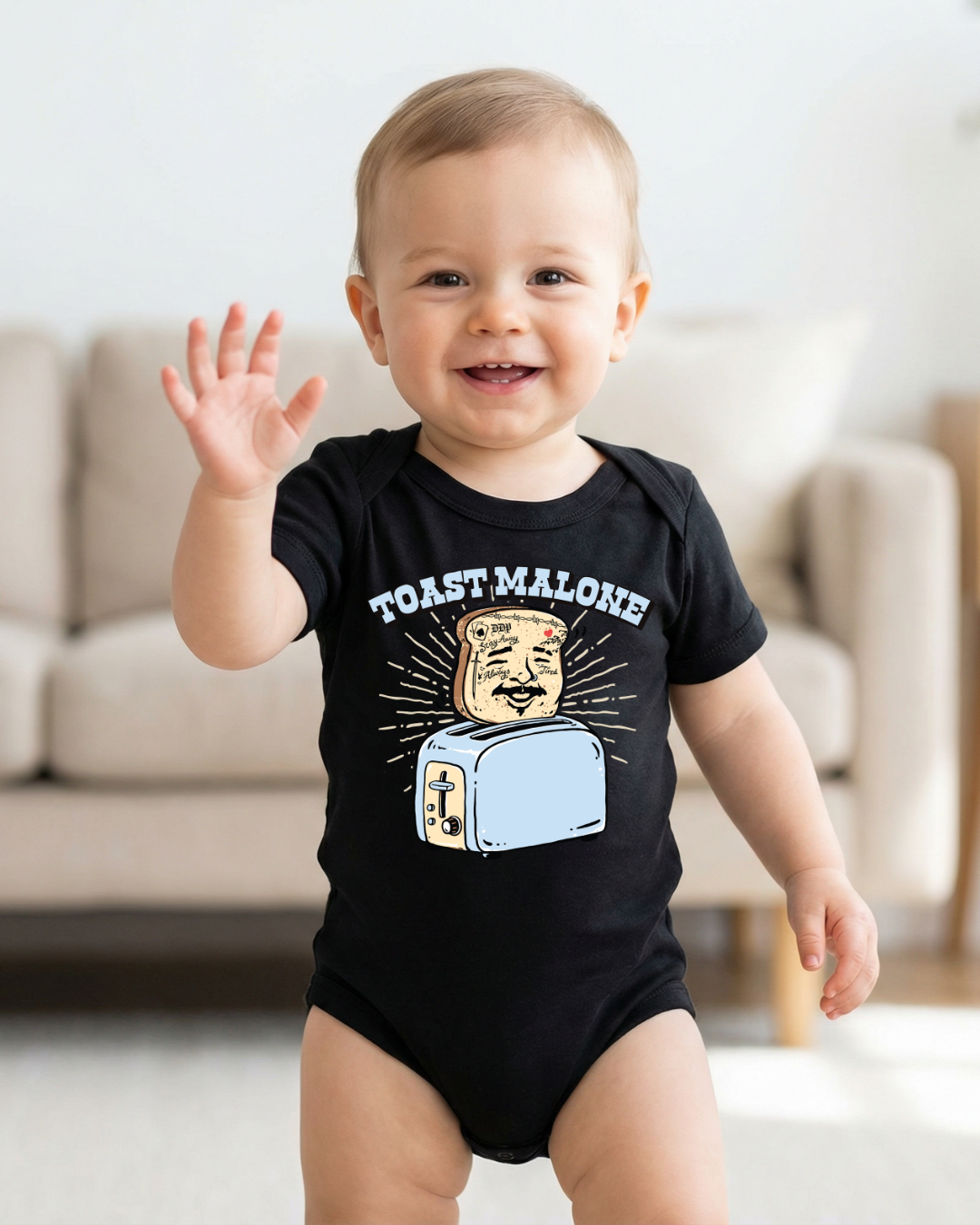 TOAST MALONE Baby Bodysuit