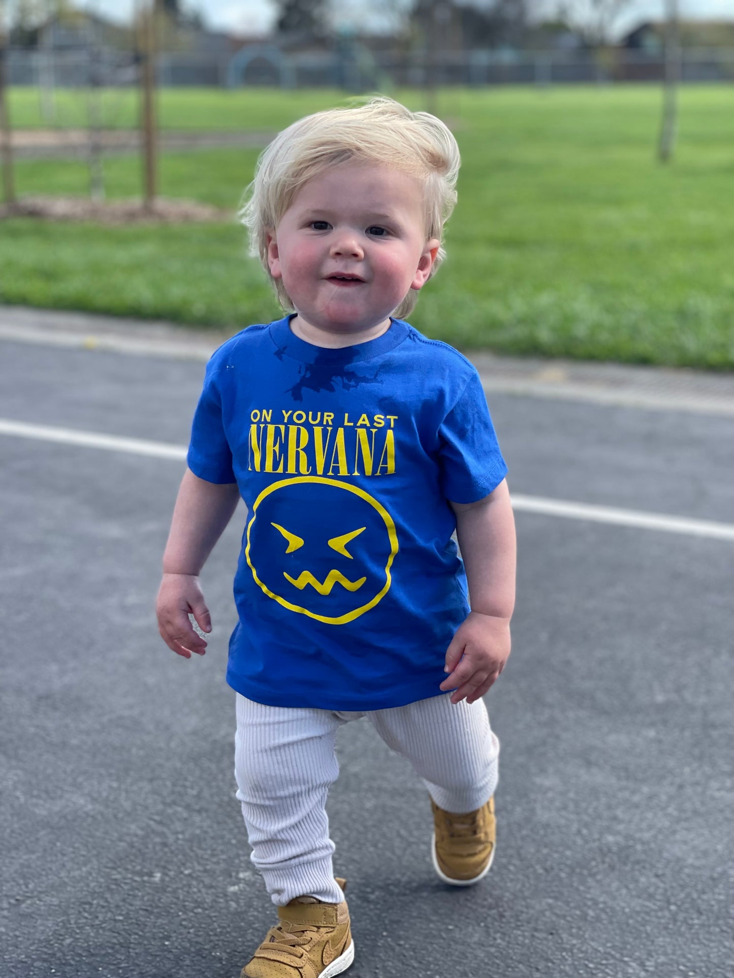 baby wearing nervana t-shirt